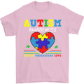 Autism Awareness Autistic Love Accept ASD Mens T-Shirt Cotton Gildan Light Pink