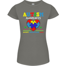 Autism Awareness Autistic Love Accept ASD Womens Petite Cut T-Shirt Charcoal