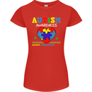 Autism Awareness Autistic Love Accept ASD Womens Petite Cut T-Shirt Red