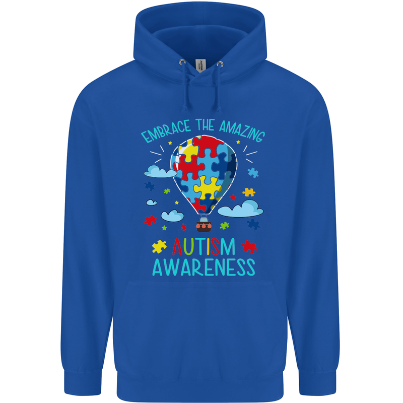 Autism Awareness Embrace Amazing Autistic Childrens Kids Hoodie Royal Blue
