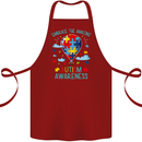 Autism Awareness Embrace Amazing Autistic Cotton Apron 100% Organic Maroon