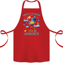 Autism Awareness Embrace Amazing Autistic Cotton Apron 100% Organic Red