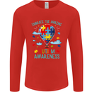 Autism Awareness Embrace Amazing Autistic Mens Long Sleeve T-Shirt Red