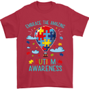Autism Awareness Embrace Amazing Autistic Mens T-Shirt Cotton Gildan Red