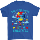 Autism Awareness Embrace Amazing Autistic Mens T-Shirt Cotton Gildan Royal Blue