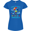 Autism Awareness Embrace Amazing Autistic Womens Petite Cut T-Shirt Royal Blue
