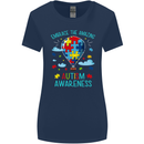 Autism Awareness Embrace Amazing Autistic Womens Wider Cut T-Shirt Navy Blue