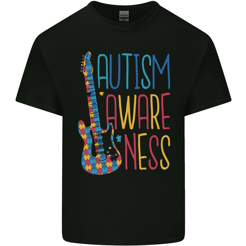 Autism Awareness Guitar Guitarist Kids T-Shirt Childrens Black