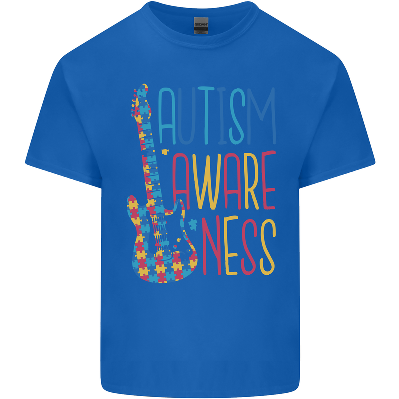 Autism Awareness Guitar Guitarist Kids T-Shirt Childrens Royal Blue