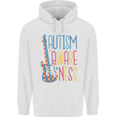 Autism Awareness Guitar Guitarist Mens 80% Cotton Hoodie White