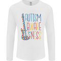 Autism Awareness Guitar Guitarist Mens Long Sleeve T-Shirt White