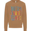Autism Awareness Guitar Guitarist Mens Sweatshirt Jumper Caramel Latte