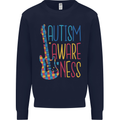 Autism Awareness Guitar Guitarist Mens Sweatshirt Jumper Navy Blue