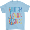 Autism Awareness Guitar Guitarist Mens T-Shirt 100% Cotton Light Blue