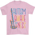 Autism Awareness Guitar Guitarist Mens T-Shirt 100% Cotton Light Pink