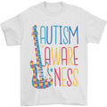 Autism Awareness Guitar Guitarist Mens T-Shirt 100% Cotton White