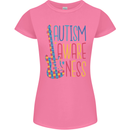 Autism Awareness Guitar Guitarist Womens Petite Cut T-Shirt Azalea