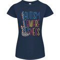 Autism Awareness Guitar Guitarist Womens Petite Cut T-Shirt Navy Blue