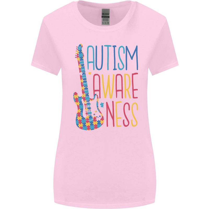 Autism Awareness Guitar Guitarist Womens Wider Cut T-Shirt Light Pink