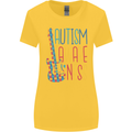 Autism Awareness Guitar Guitarist Womens Wider Cut T-Shirt Yellow