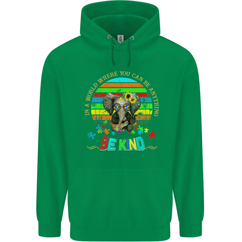 Autism Be Kind Elephant Autistic Childrens Kids Hoodie Irish Green