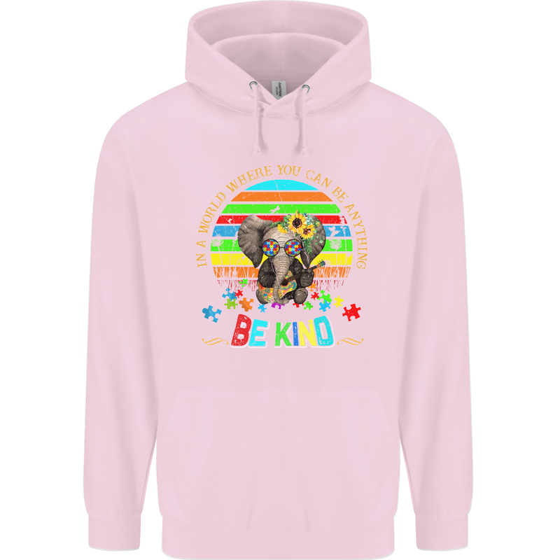 Autism Be Kind Elephant Autistic Childrens Kids Hoodie Light Pink