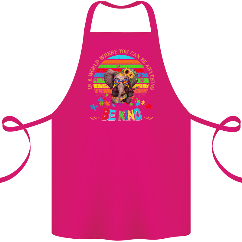 Autism Be Kind Elephant Autistic Cotton Apron 100% Organic Pink