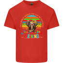 Autism Be Kind Elephant Autistic Mens Cotton T-Shirt Tee Top Red