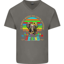 Autism Be Kind Elephant Autistic Mens V-Neck Cotton T-Shirt Charcoal