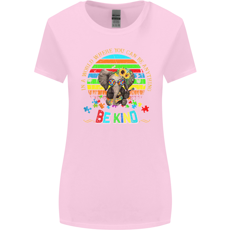 Autism Be Kind Elephant Autistic Womens Wider Cut T-Shirt Light Pink