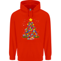 Autism Christmas Tree Autistic Awareness Childrens Kids Hoodie Bright Red