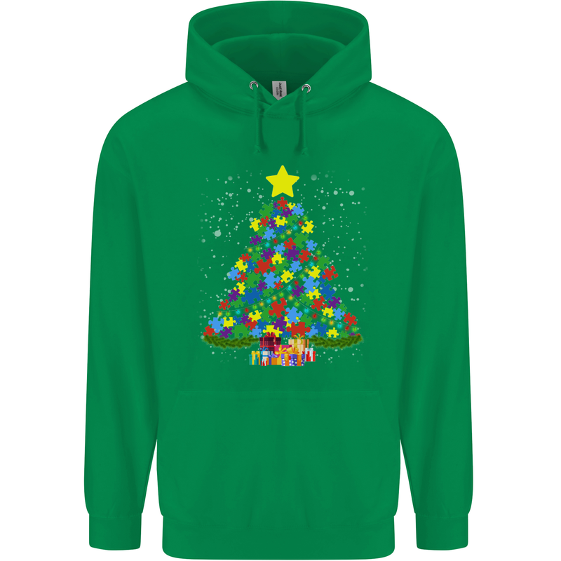 Autism Christmas Tree Autistic Awareness Childrens Kids Hoodie Irish Green