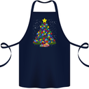 Autism Christmas Tree Autistic Awareness Cotton Apron 100% Organic Navy Blue