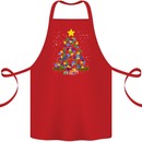 Autism Christmas Tree Autistic Awareness Cotton Apron 100% Organic Red