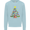 Autism Christmas Tree Autistic Awareness Kids Sweatshirt Jumper Light Blue