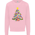 Autism Christmas Tree Autistic Awareness Kids Sweatshirt Jumper Light Pink