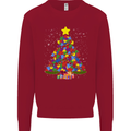 Autism Christmas Tree Autistic Awareness Kids Sweatshirt Jumper Red