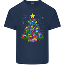 Autism Christmas Tree Autistic Awareness Kids T-Shirt Childrens Navy Blue