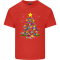 Autism Christmas Tree Autistic Awareness Kids T-Shirt Childrens Red