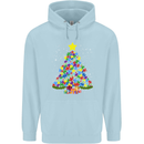 Autism Christmas Tree Autistic Awareness Mens 80% Cotton Hoodie Light Blue
