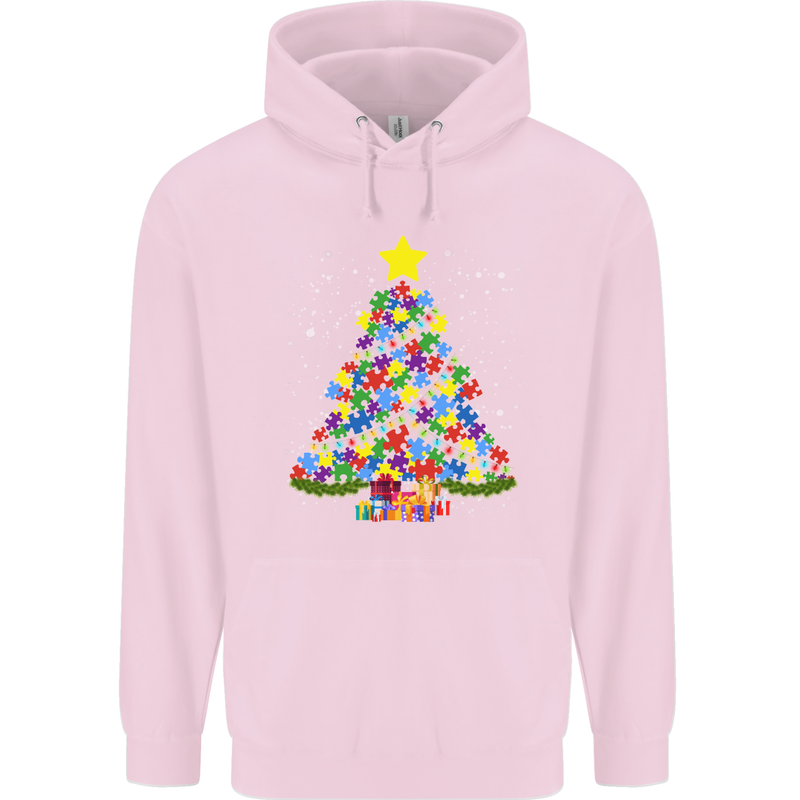 Autism Christmas Tree Autistic Awareness Mens 80% Cotton Hoodie Light Pink