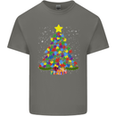 Autism Christmas Tree Autistic Awareness Mens Cotton T-Shirt Tee Top Charcoal