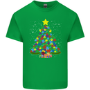 Autism Christmas Tree Autistic Awareness Mens Cotton T-Shirt Tee Top Irish Green
