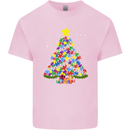 Autism Christmas Tree Autistic Awareness Mens Cotton T-Shirt Tee Top Light Pink
