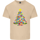 Autism Christmas Tree Autistic Awareness Mens Cotton T-Shirt Tee Top Sand