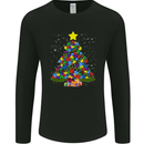 Autism Christmas Tree Autistic Awareness Mens Long Sleeve T-Shirt Black