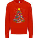 Autism Christmas Tree Autistic Awareness Mens Sweatshirt Jumper Bright Red