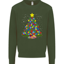 Autism Christmas Tree Autistic Awareness Mens Sweatshirt Jumper Forest Green