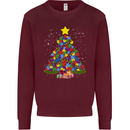 Autism Christmas Tree Autistic Awareness Mens Sweatshirt Jumper Maroon
