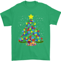 Autism Christmas Tree Autistic Awareness Mens T-Shirt Cotton Gildan Irish Green